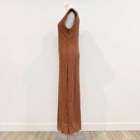 ASTR The Label Women's Plisse Brown Maxi Dress Nordstrom Boho Modest Party Event - Picture 8 of 13